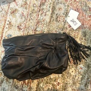 NWT- HOBO 100% Leather Black Brave Clutch